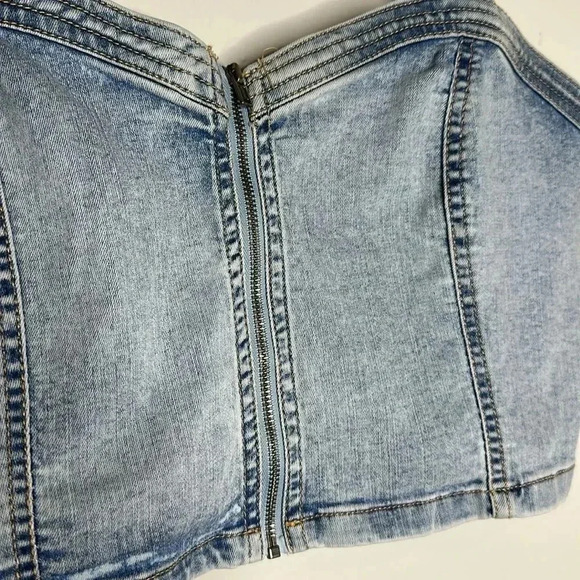 Wild Fable Women's Denim Zip-Front Corset Tank Top - Picture 8 of 12